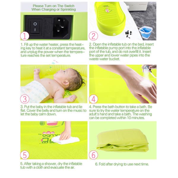 Lightweight Foldable Inflatable Baby Tubs Non Slip 20cm Height