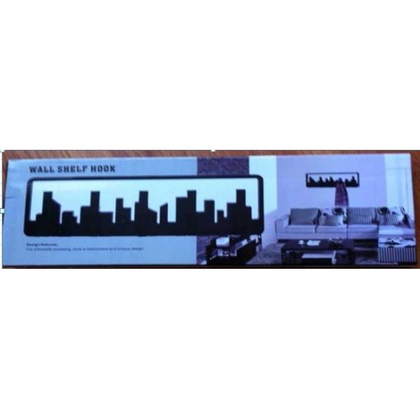 Lightweight Plastic Wall Shelf With Hooks , Bedroom Wall Mounted Coat Rack