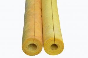 Cheap Yellow Fiber Glass Wool Pipe Insulation Material For Hot / Cold Pipe wholesale