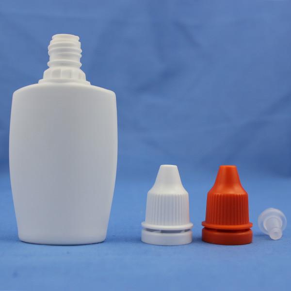 Quality New shape 30ml white flat Empty plastic Eye Liquid Dropper bottles for Christmas Sales for sale