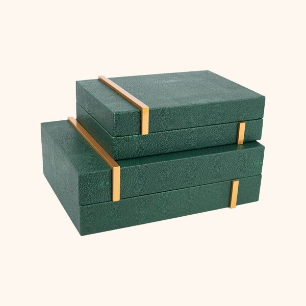 2 Pieces Leather Box High Grade Magnetic Flip MDF Wooden Box Flip Top Packaging Gift Boxes With SABER Certificate