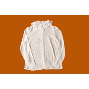 Casual White Princess Collar Shirt 100% Polyester With Cute Bandage