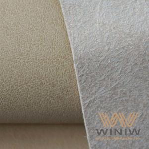 China Anti Yellowing Beige Pig Grain Faux PU Leather For Shoe Lining on sale