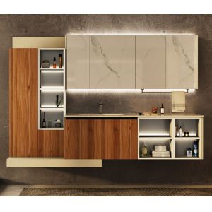 China Round Ceramic Wash Basin Bathroom Cabinet Bathroom Mirror Cabinet on sale