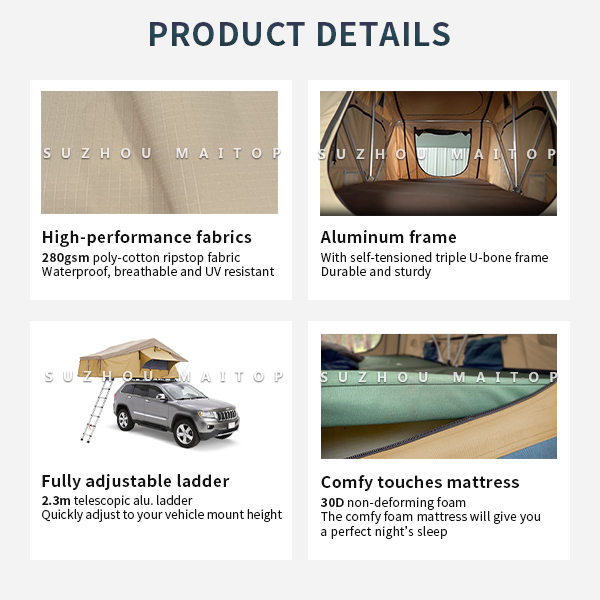 Hot Sell 4x4 Cheap Soft Shell Roof Top Tent Oem 4 Season Car Camping Root Tent