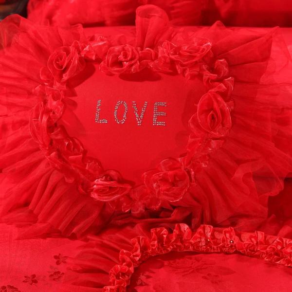 100% Cotton Embroidery 60S Quilt Cover Bridal Bed Sheet Sets Comforter Bedding Set Wedding Souvenirs Gift