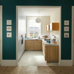 Cheap Flat Pack Handless Melamine Kitchen Cupboard Modern White Wood Grain wholesale