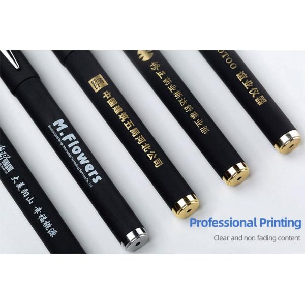 Black Matte Plastic Carbon Based Ink Gel Pen 0.5mm For Office Hotel Bank