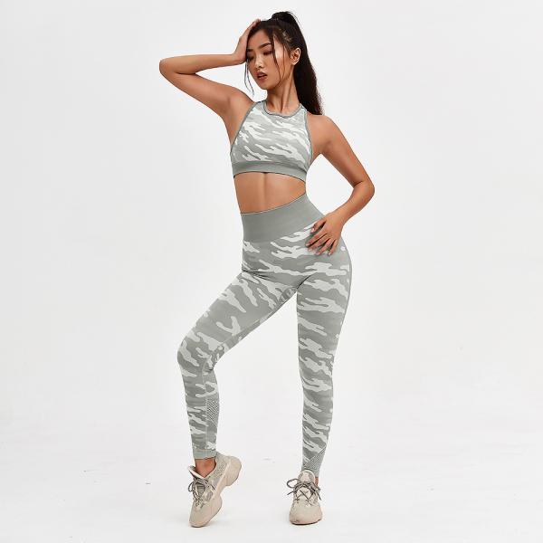 Custom Ripple Yoga Wear Woman's Sleeveless Knitted Vest And Pants