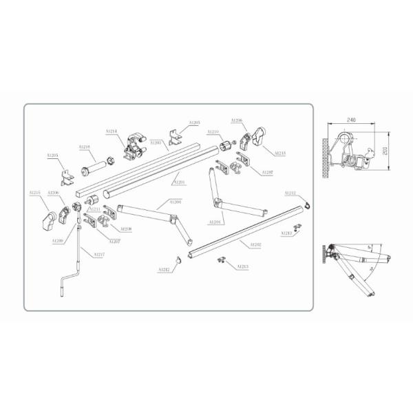 Patio Balcony Motorized Remote Control Automatic Retractable Awning