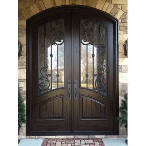 Cheap Arched Top Wrought Iron Double Door wholesale