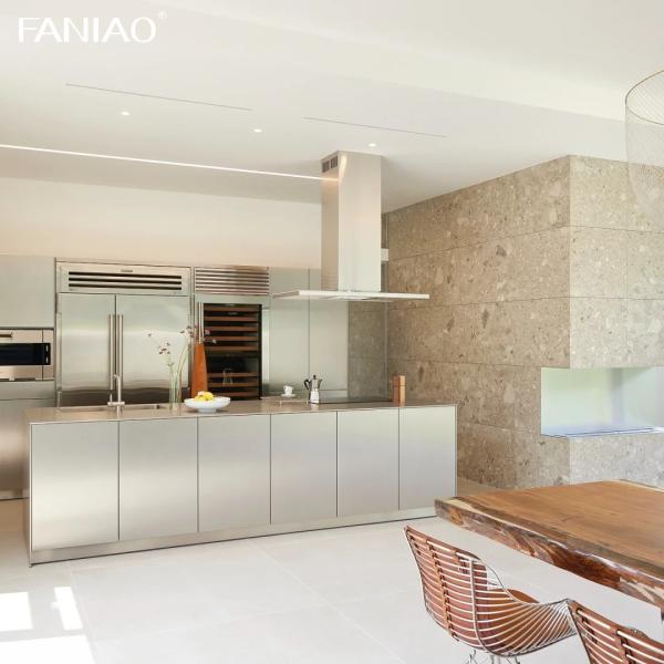 Wholesale Price 304 Stainless Steel Kitchen Cabinets Modern Wooden White High Gloss Kitchen Pantry Cabinet With Sink