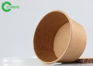 China 8oz Disposable Take Away Custom Logo Printed Brown Kraft Paper Bowl For Soup Yoghourt on sale