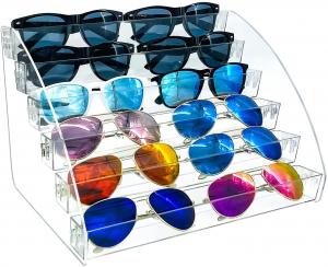 Cheap Tabletop Holder Sunglasses Display Stand Clear Eyewear Storage Tray 6 Layer wholesale