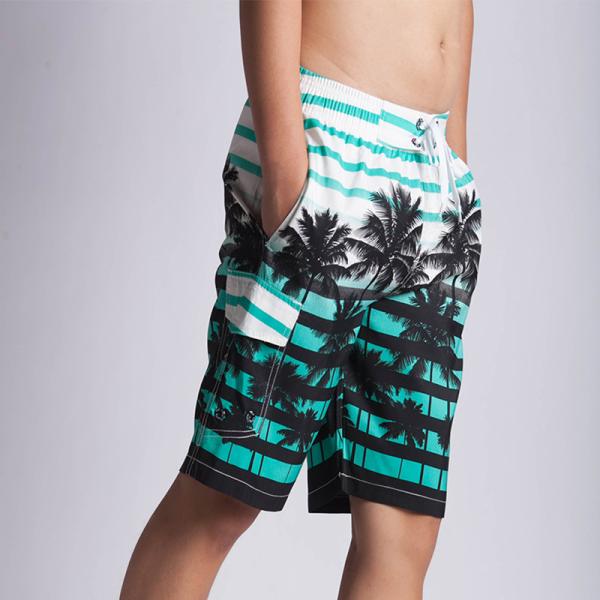 Oem Factory Manufacturer Custom Logo Knitted Beach Surf Shorts Hawaiian Style Male Swimming Wear