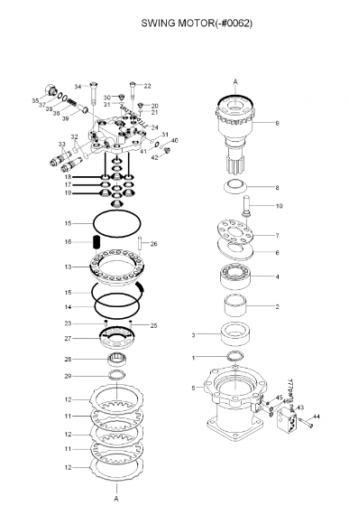 BelpartsExcavator solar290LCV Daewoo 2401-9242 S290LCV swing motor 31N8-12010 slewing motors