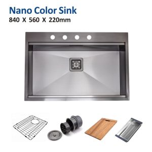 China 33 Brushed Topmount 84x56 Single Bowl Stainless Kitchen Sink on sale