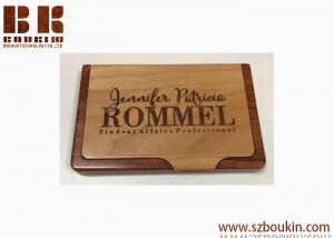 China Handwork Desktop Type Personality Wooden Business Card Holder with custonized logo on sale