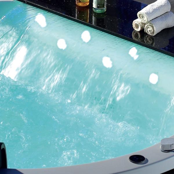 Hydrotherapy Round Jetted Bathtub Air Control 2 Person Under Ground 1.7m