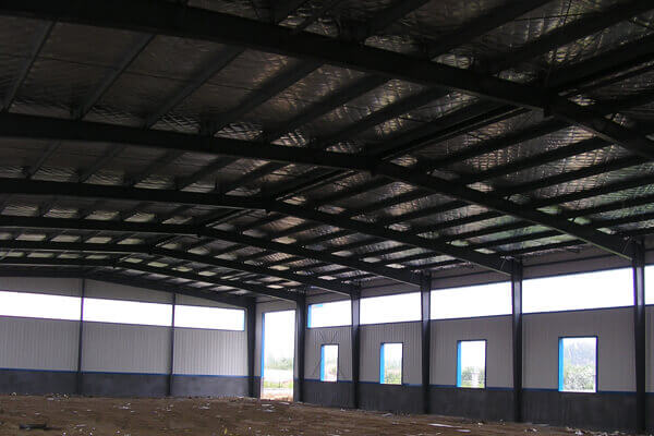 Lightweight Prefab Steel Warehouse Building , Prefab Steel Frame Commercial Building