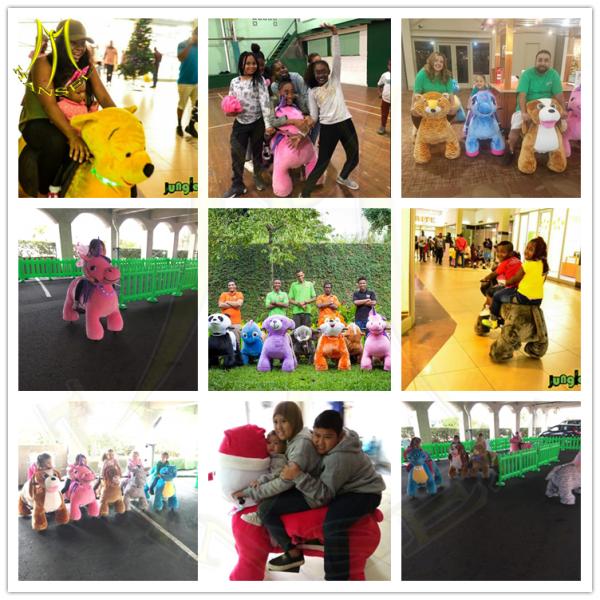 Hansel amusement park games battery operated walking animal plush rides