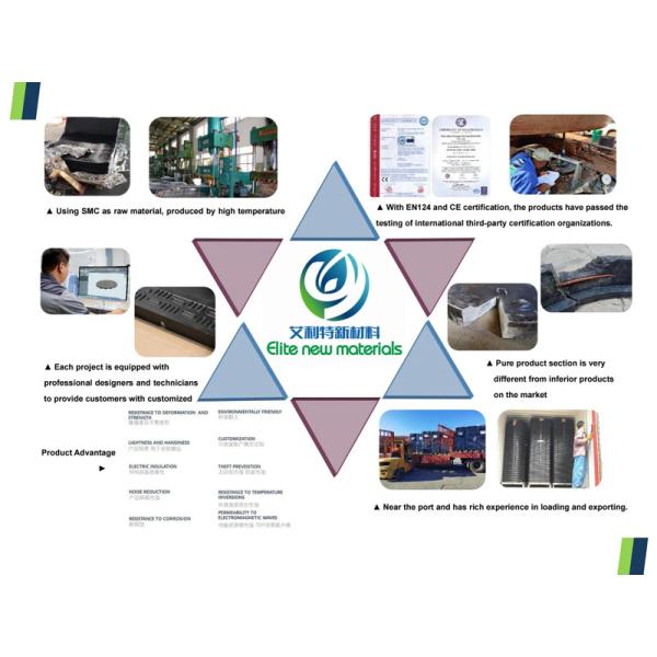Fire Retardant SMC Composite Manhole Cover For Industrial Facility Zones