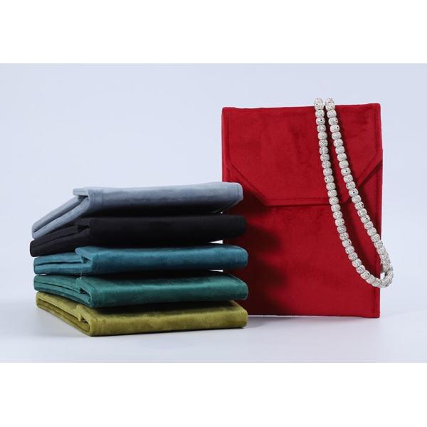 Elegant Luxury Noble Eco Friendly Biodegradable Velvet Pearl Necklace Storage Bag Ring Earring Set Velvet Bag Fashion Dust-Proof Pendant Storage Set