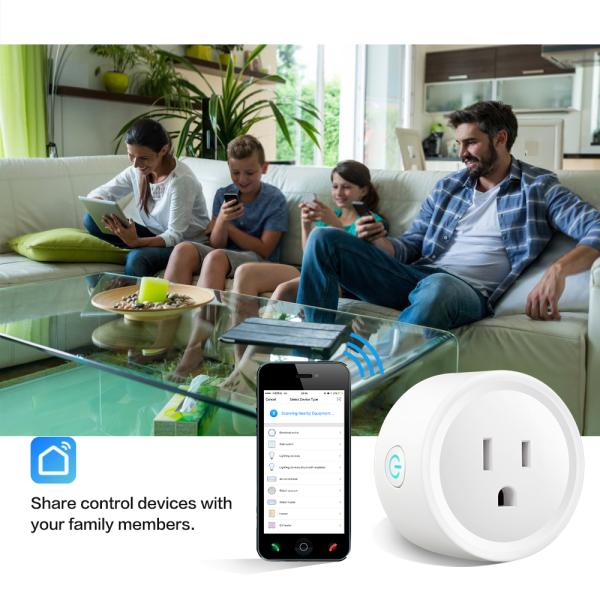 White 3500W Wifi Controlled Power Outlet 220V Smart Plug Socket