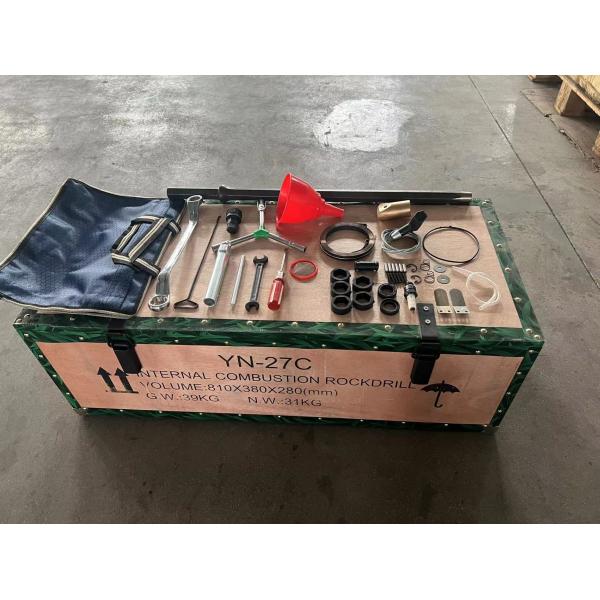 YN27C Gasoline Rock Drill with Hex 22*108 Shank 32MM Drilling Hole Diameter and 5m Drilling Depth