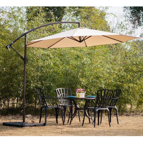 Restaurant Double Patio Umbrella 3M Cantilever Parasol Manual Open