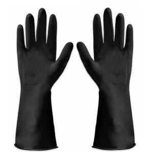 Cheap OEM Chemical Proof Black Latex Long Gloves Antistatic Fireproof wholesale