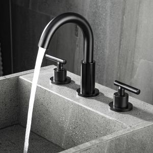 Cheap 8In Widespread Bathroom Sink Faucet Matte Black Centerset Faucet wholesale