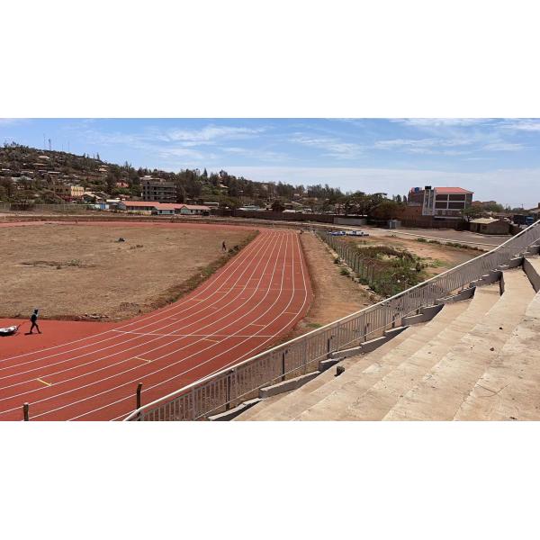 Sandwich System Tartan Running Track With Installation Red Playground