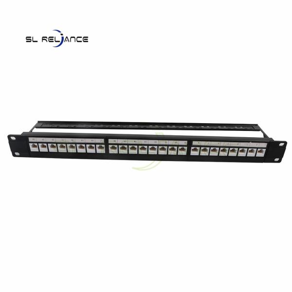 1U UTP 24Port CAT6 Keystone Patch Panel Cabinet With Back Bar