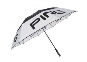 Cheap Mens Black White Windproof Golf Umbrellas Lightweight Fiberglass Frame wholesale