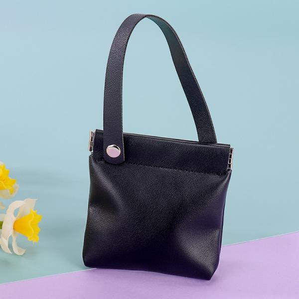 Biodegradable Bag, Eco Friendly, Purse, Drawstring, New Pu Leather Portable Coin Purse Shrapnel Bag Earphone Storage Bag Handbag Black