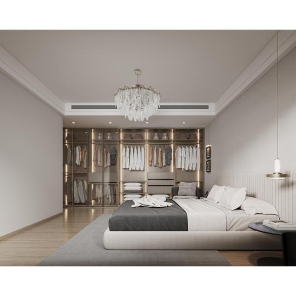 Modern Minimalist Bedroom Wardrobe Full Height Wardrobe With Integrated Open Shelving