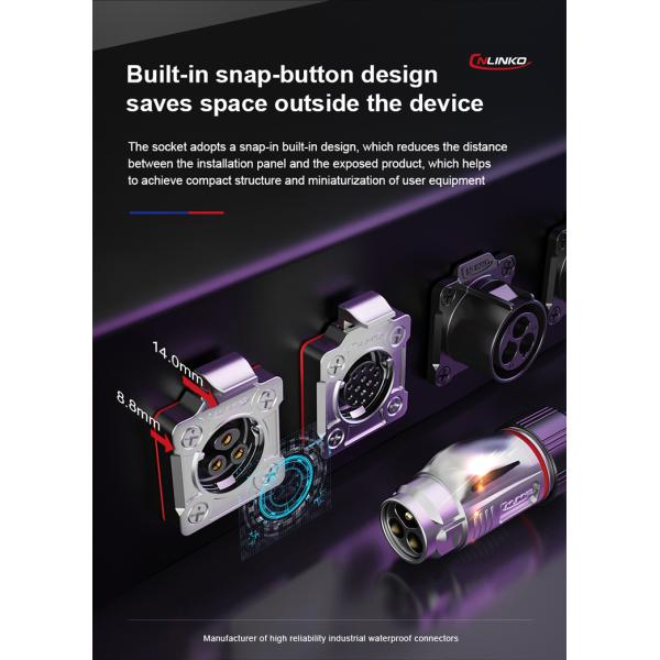 CNLINKO M20 PBT Housing Male Plug Female Socket Quick Adapter 14 Pin Waterproof Power Cable Connector