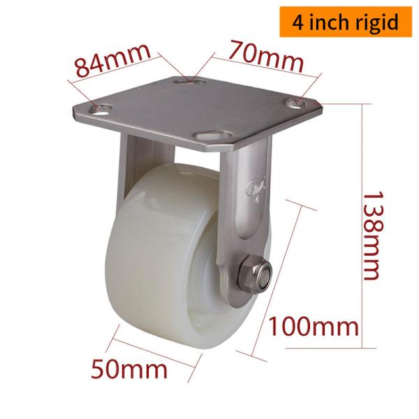 EDL Heavy Duty 4 Inch Stainless Steel Caster Wheel With TPA 380kg Load Capacity S714P-25