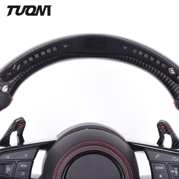 Custom Led Leather Sport Audi Carbon Fiber Steering Wheel With Paddles S7 Rs6 R8