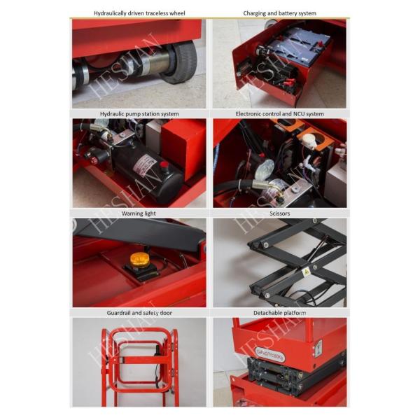 Lightweight Small Electric Hydraulic Scissor Lift 300kg 3.9M Self Propelled