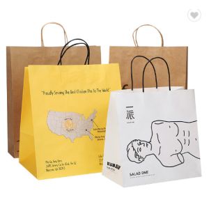 Cheap Eco White Kraft 200gsm Foldable Paper Bag wholesale