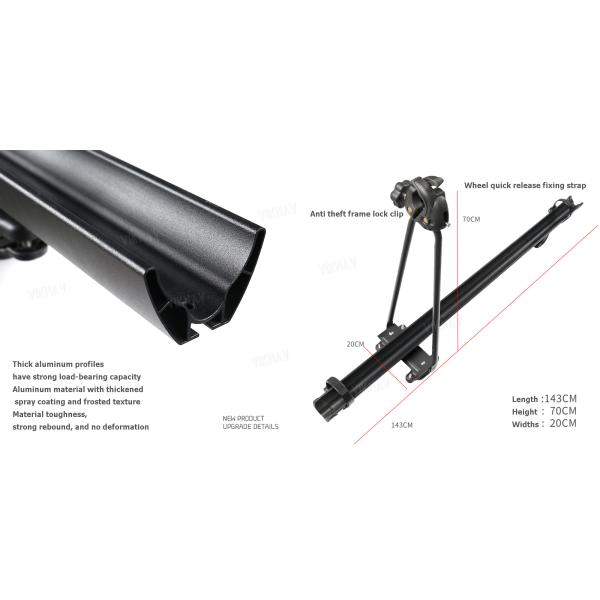 AluminumTruck Pickup Tonneau Cover Bike Bed Rack Mount Lockable Quick Release Universal