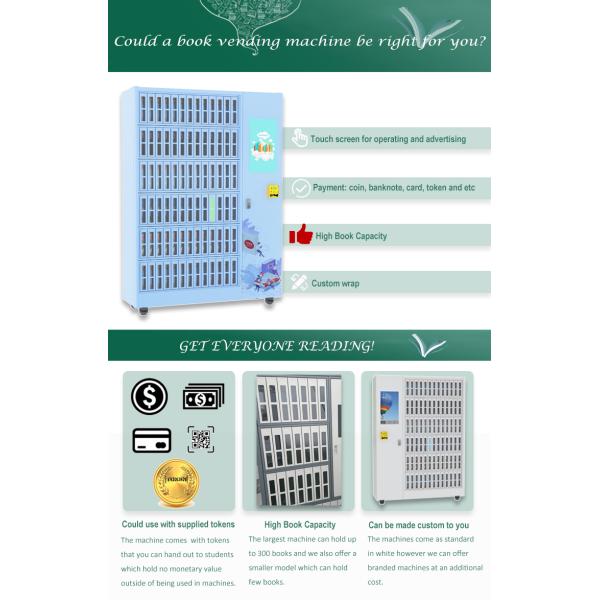 Winnsen Library School Books Vending Machine Scholastic Book Notebook With Remote Control System
