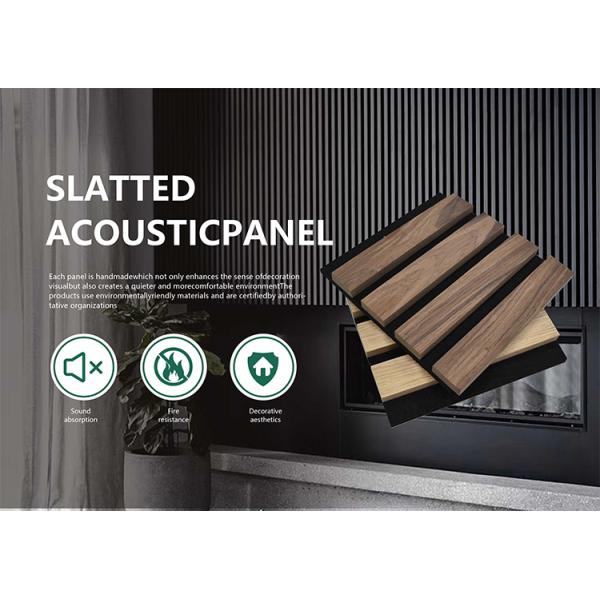 Wooden Slats Wall Sound Absorbing Acoustic Panel with Melamine Finish and Free Sample