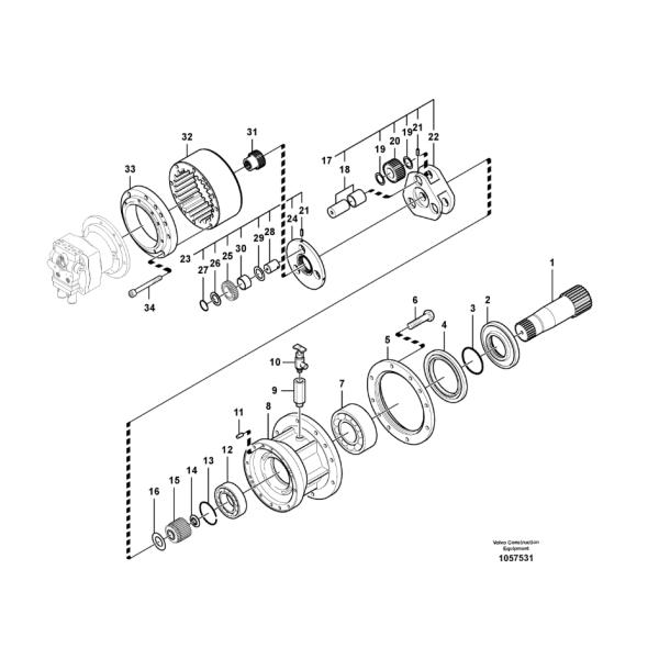 Alloy Steel Excavator Spare Parts EC480 M5X130 Swing Motor Assy 3 Months Warranty