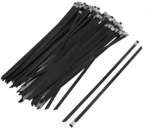 Cheap SS304 Zip Cable Tie PVC Coated 9mmx300mm Ball Lock Uncoated Ties wholesale