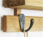 3 hooks Family Wall Hanger Cloth Hats Bag Key wood Hook wooden ladder shelf home