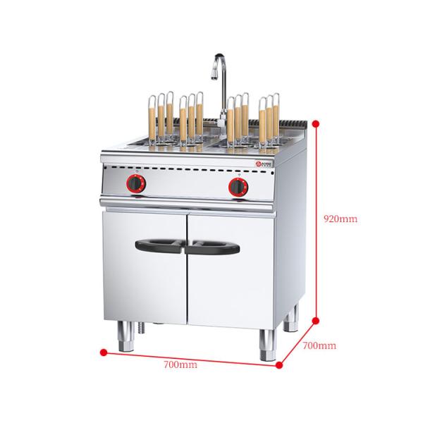 Eco-friendly Stainless Steel Commercial Gas Pasta Cooker With Cabinet for Professional