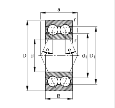 Angular Contact High Speed Ball Bearing 3810-B-TVH 0.07KG Mass 50x65x12mm